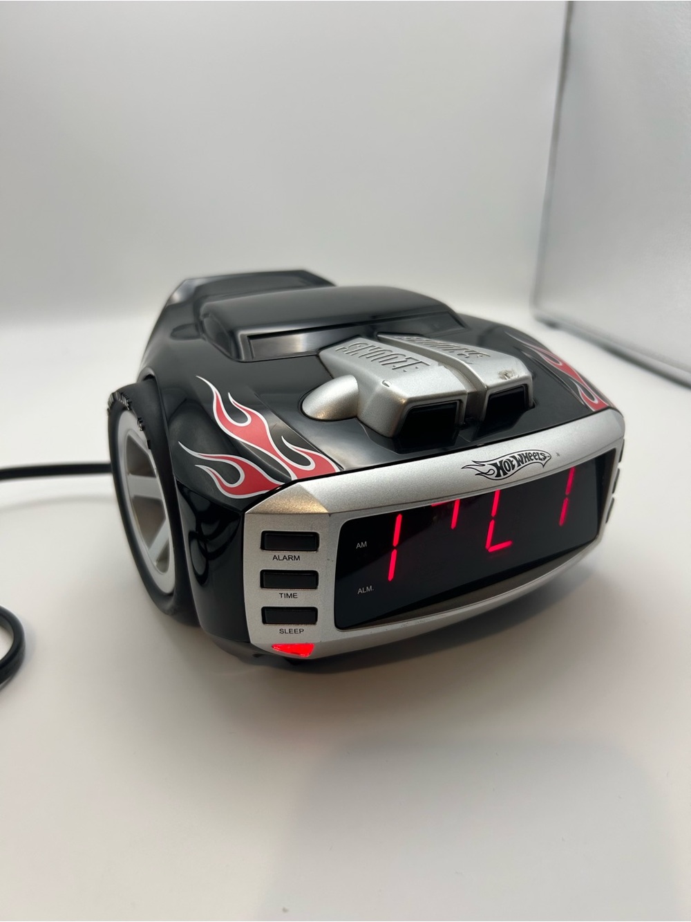 Hot Wheels Snore Slammer AM/FM Radio Alarm Clock w/ Engine Sounds Tested
